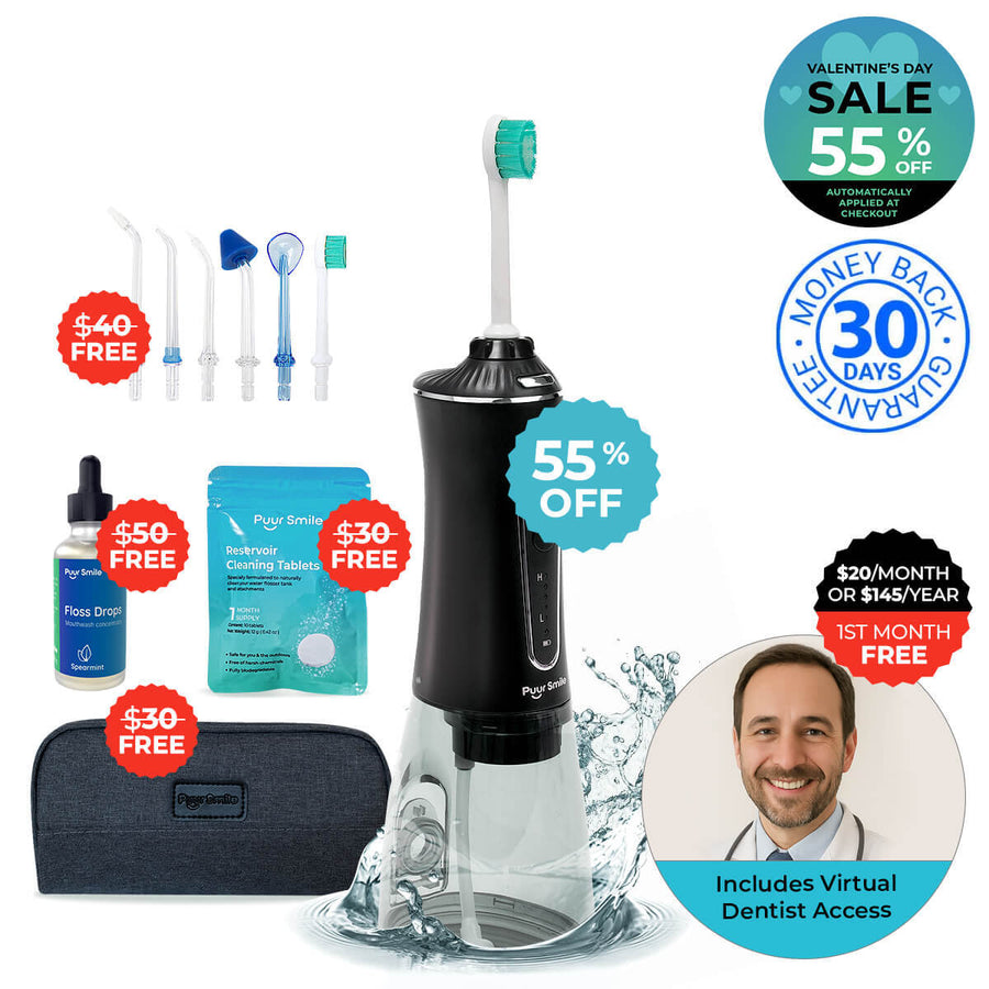 PUURSMILE WATER FLOSSER - 55% OFF NEW YEAR SALE+ 5 FREE GIFTS (WORTH $210)