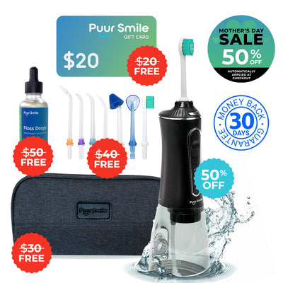 PUURSMILE WATER FLOSSER - 50% OFF MOTHER'S DAY SALE + 4 FREE GIFTS (WORTH $140)