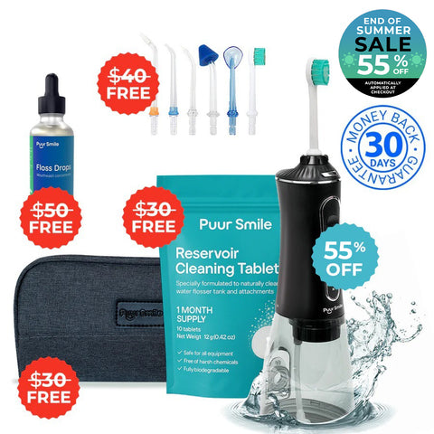 PUURSMILE WATER FLOSSER - 55% OFF END OF SUMMER  SALE + 4 FREE GIFTS (WORTH $150)