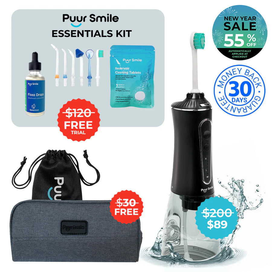 PUURSMILE WATER FLOSSER - 55% OFF NEW YEAR SALE + 4 FREE GIFTS (WORTH $150)
