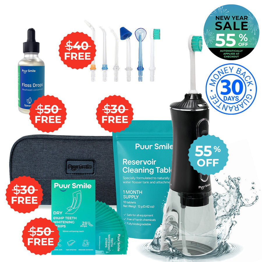 PUURSMILE WATER FLOSSER - 55% OFF NEW YEAR SALE + 5 FREE GIFTS (WORTH $180)