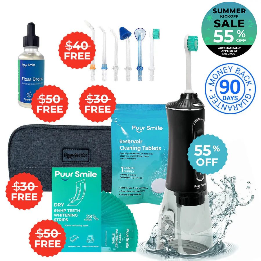 PUURSMILE WATER FLOSSER - 55% OFF SUMMER KICKOFF SALE + 4 FREE GIFTS (WORTH $150)