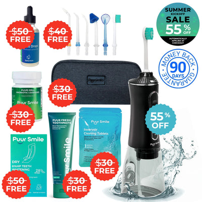 PUURSMILE WATER FLOSSER - 55% OFF SUMMER KICKOFF SALE + 7 FREE GIFTS (WORTH $150)